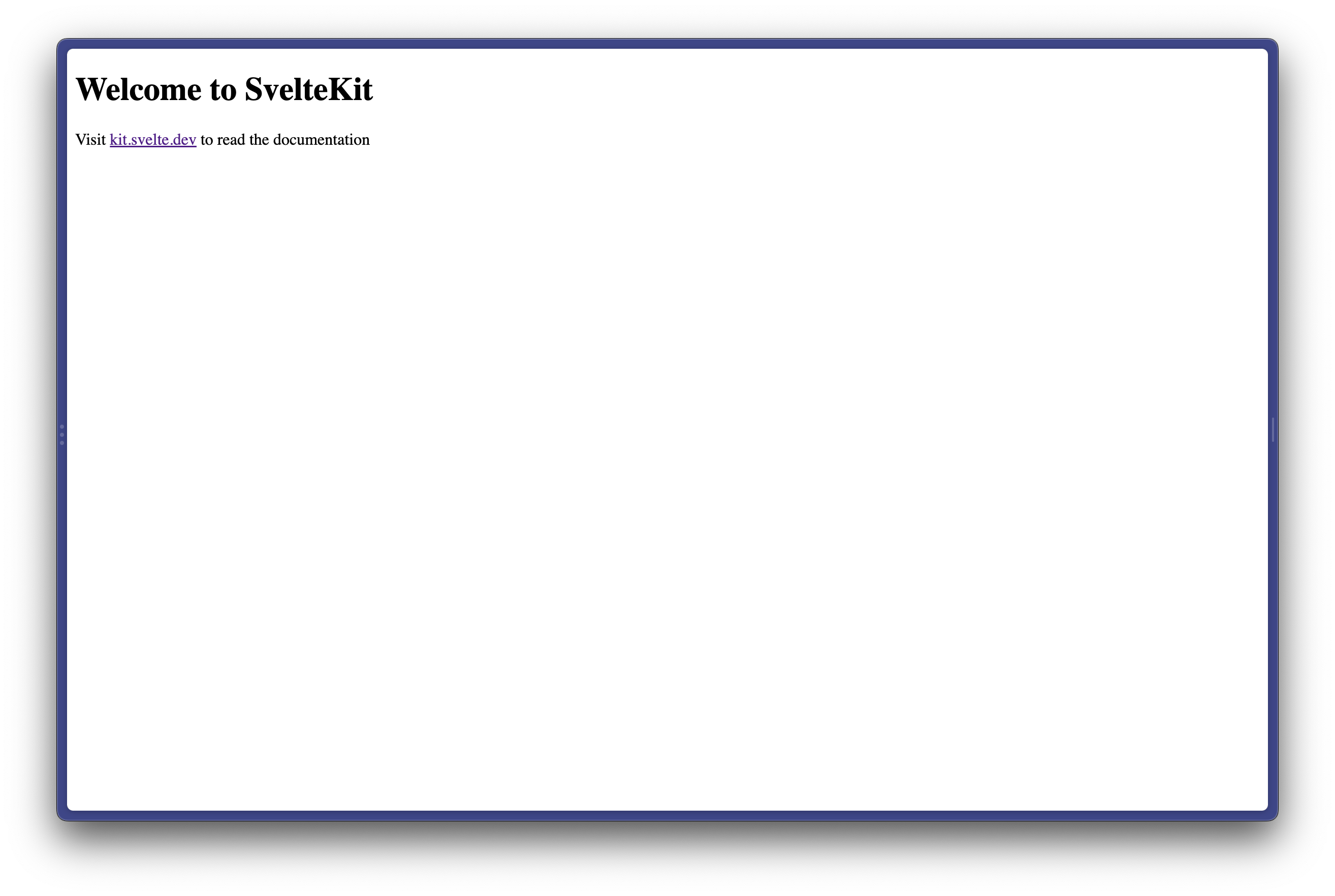 The default SvelteKit project in a browser